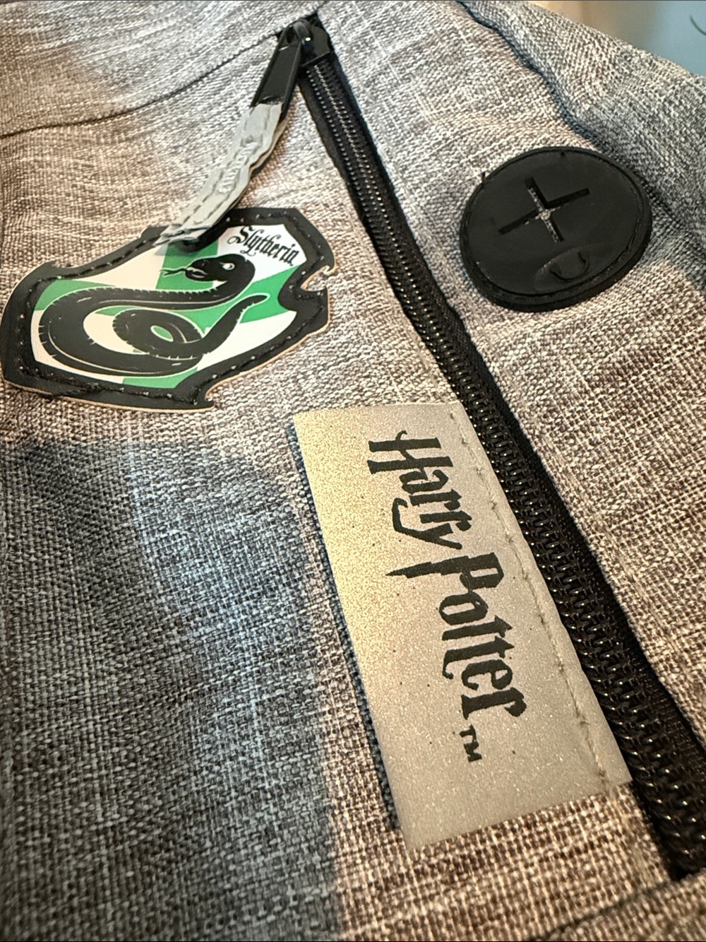 18" NWT backpack HARRY POTTER patch school gray black bag HP Target NEW - Picture 15 of 16